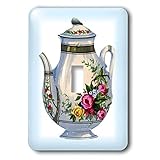 3dRose lsp_43813_1 Victorian Floral Teapot Toggle switch