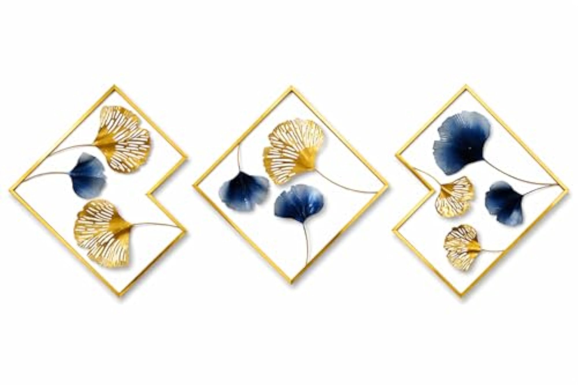 Ginkgo Leaf Metal Wall Art Set of 3