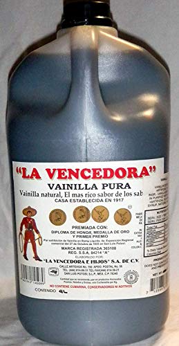 La Vencedora 1 Gallon 4 Liters Pure Mexican Vanilla Vainilla Extract From Mexico (2 Pack)