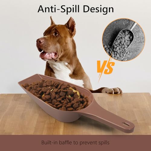 Image of Dog Food Scoop, 2 Cup Capacity Dog Food Scoop With Measuring Lines For Dog, Puppy and Cat Coffee Bean Scoop, Flour Scoop (Coffee)