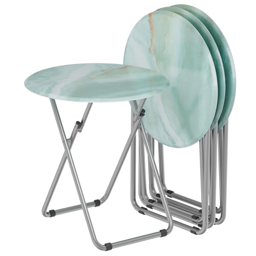 TV Trays Table Set of 4 (Ocean Sea Blue)