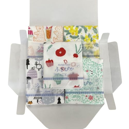 日本ふるさと創生(nihonfurusatosousei) 抗菌防臭!ふきぴか キッチンタオル プリント 5枚セット デザインおまかせ 泉州タオル[ギフト仕様]