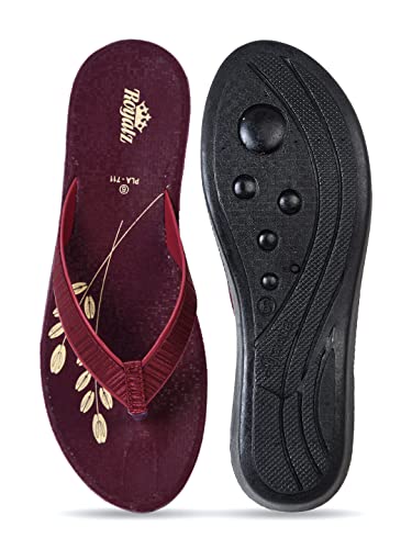 Image of AJANTA Women Maroon Flat Sandal