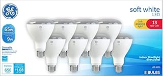 GE LED BR30 Indoor Floodlight Bulb (8 Pack) - Energy Star Certified, Soft White, 10W