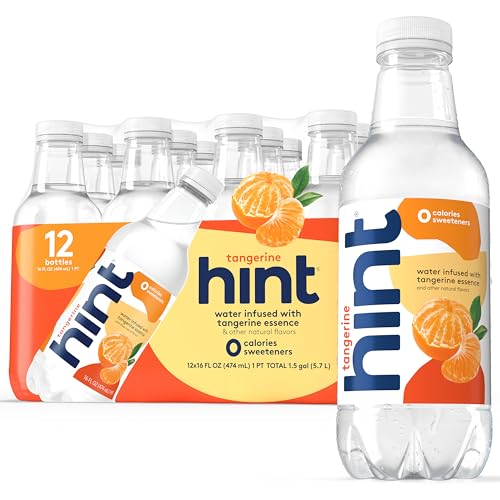 Image of Hint Fruit-Infused Bottled Water, Tangerine - Sugar Free Flavored Water with Zero Calories, Naturally Flavored, and No Artificial Sweeteners - 16 Fl Oz (Pack of 12)