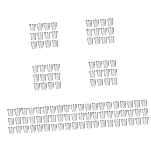 ULTECHNOVO 108 Pièces Verre à Shot En Acier Inoxydable Coupelles Coupe De Vin Tasses à Café En Porcelaine Grenaille Inoxydable Sherry Verres De Camping Jeux à Boire Tasses à Vin Étain Bière