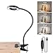 Bonlux 5 W USB LED Clip Schreibtischlampe, Leselampe Clip-on Tischlampe mit 10 dimmbaren Helligkeit & 3 Lichtmodi, USB Powered Flexible Schwanenhals-Klemme für Bett Tisch Büro Lichter (schwarz)