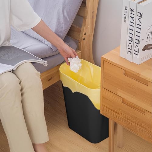 Caneca rectangular pequeña de plástico negro 1.8 gal miniatura 5