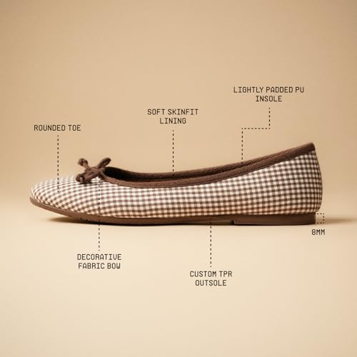Image of Theater Swans Casual Ballet Flats for Women | Stylish Slip-on Ballerina with Bow Detail | Lightweight Comfortable Footwear with Cushioned Insole