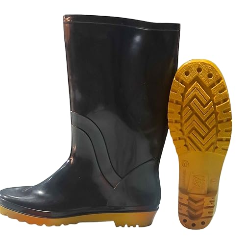 Image of Durable Rubber Boots for Men & Women | Waterproof, Comfortable Work Boots with Sole for Outdoor Activities, Gardening & Farming - Non-Slip, Easy to Clean
