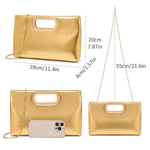 Image of DETARA Clutch Purses for Women Cut Out Handle Clutch PU Leather Evening Bag Elegant Purse for Women Formal Wedding Party