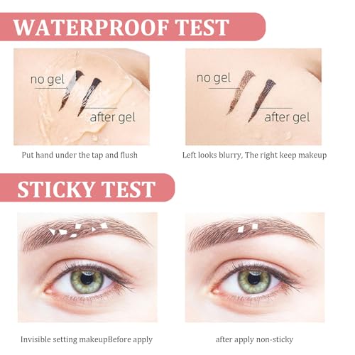INBOLM Eyebrow Gel,Brow Gel,Long Lasting Clear Brow Gel,Waterproof Eyebrow Gel Clear,Eyebrow Glue Brow Fix Gel Clear Brow Gel,Clear Mascara For Eyebrows Styling Repair Make Up Set - Image 5