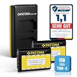 PATONA Set Dual Caricabatterie USB + 2X NP-BX1 per Sony, 1000mAh