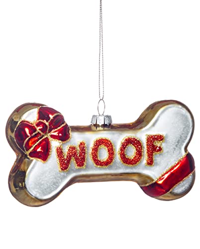 2 Pack Glass Blown Woof Dog Bone Biscuit Christmas Ornaments For Christmas Tree Decorations #TOP3
