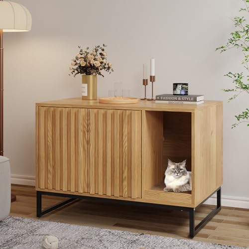 Litter Box Enclosure, Modern Cat Litter Box Enclosure Furniture H...