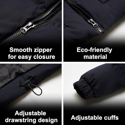 WEEN CHARM Men's Winter Puffer Bubble Coat Water-Resistant Insulated Jacket4