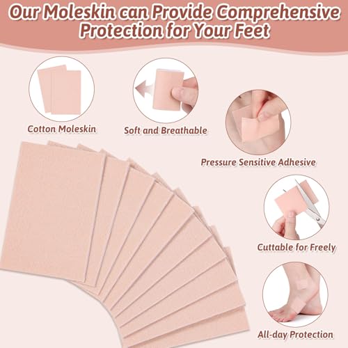Image of Shynek 45 Sheets Moleskin for Feet, Moleskin for Blisters, Adhesive Mole Skin Patch for Shoes, Moleskin Padding for Feet Blister Prevention, Moleskin Tape for Boots Hiking Reduce Friction Pain