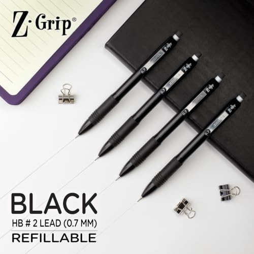 Image of Zebra Pen Z-Grip Mechanical Pencil, 0.7mm #2 HD, Black Barrel, 12-Pack