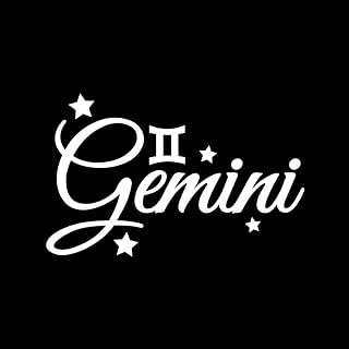Gemini Zodiac Sign Stars NOK Decal Vinyl Sticker |Cars Trucks Walls Laptop| White |5.5 x 3.5 in|NOK1789