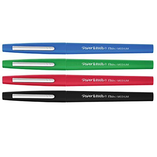 Paper Mate Flair Felt Tip Pens, Medium Point (0.7Mm), Business Colors, 4 Count #TOP1