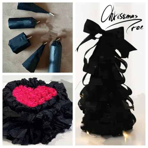 LGIFUTMAX 120 Blatt Schwarz Seidenpapier,Tissue Papier 50cm x 35cm Bastelpapier Geschenkpapier für Geschenkverpackung Geburtstagsfeier Hochzeit Kunsthandwerk Babyparty Basteln Weihnachten