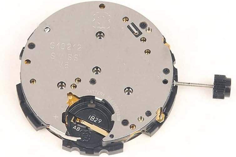 Back view of the G10.212 quartz watch movement showing the battery compartment.
