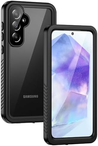 Lanhiem für Samsung Galaxy A55 5G Hülle IP68 Wasserdicht Stoßfest | Handyhülle Galaxy A55 5G, 360 Grad Panzerhülle, Staubdicht Outdoor Schutzhülle, mit Eingebautem Displayschutz, B