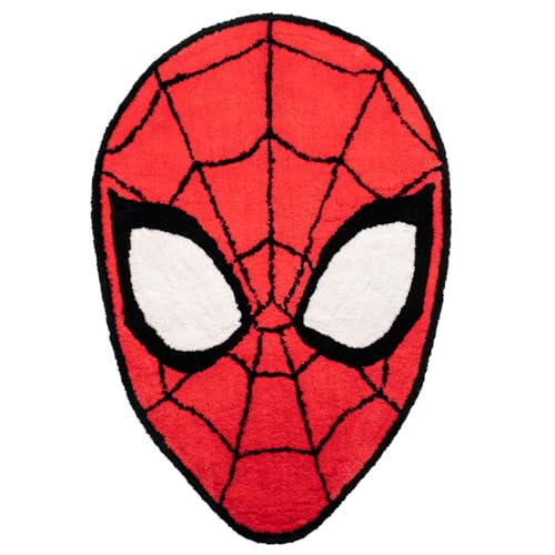 Jay Franco Marvel Spiderman Red Fluffy Accent Rug - 4 x 3 ft Area Rug for Kids Bedroom, Living Room, or Home Decor