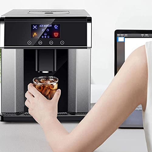 Máquina portátil para hacer hielo, dispensador eléctrico de agua y hielo, diseño cilíndrico automático para uso doméstico y tiendas de té con leche miniatura 6