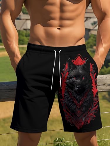 Mens Tropical Board Shorts for Summer Hawaiian Flowers Print Casual Vacation4