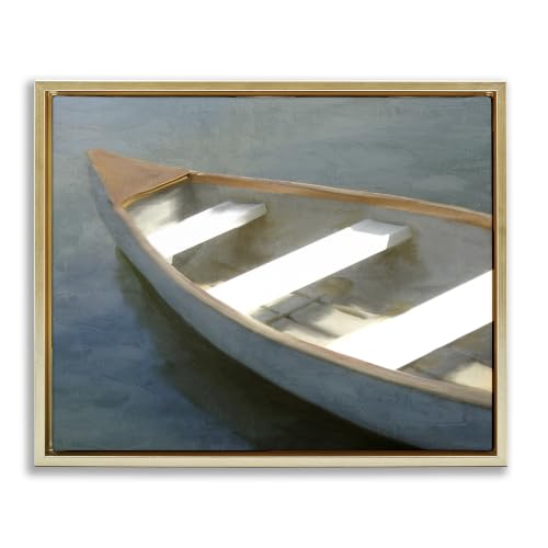 Lone Canoe Floating Lakehouse, 16 x 20 Inch Canvas in Floater Frame