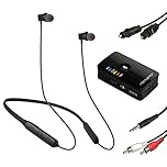 HomeSpot Wireless Neckband Headphones for TV Watching with Bluetooth 5.3 aptX LL Transmitter No Delay Lightweight High Volume Ideal for Seniors 3.5mm Aux RCA TOSLINK Optical