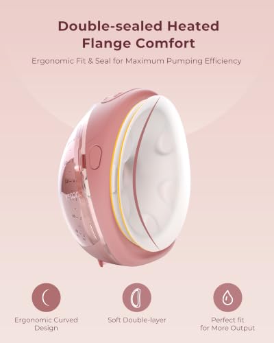 Image of Momcozy Wellness 1 Wearable Breast Pump, Warm-Massage Hands-Free Pump with Heated Flange&Simulated Massage for Comfortable Breastfeeding&Let-Down, App-Controlled, 4 Modes 12 Levels, 180ml /6oz