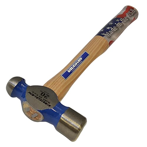 VAUGHAN Ball Pein Hammer, 20 oz, Hickory handle, American high carbon steel, TC120, VN15630