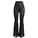 Produktbild RENJUN Wide Leg-Hosen, Frauen-Perspektive Höhepunkte Pailletten Maschengarn Hosen Persönlichkeit Straße beiläufige dünne reizvolle Lange Hosen (Size : M)