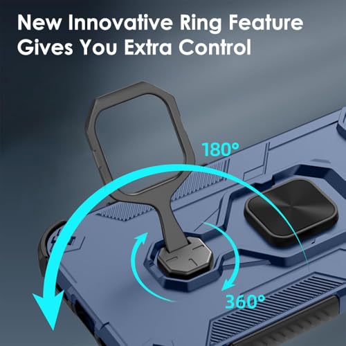 Image of TheGiftKart Tough Armor Bumper Back Case Cover for iQOO Neo 10R 5G | Ring Holder & Kickstand in-Built | 360 Degree Protection Back Case Cover for iQOO Neo 10R 5G (PC & TPU, Blue)