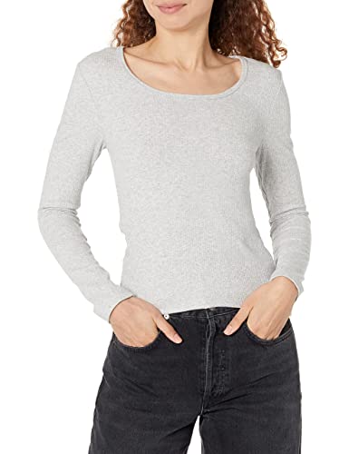 Image of Amazon Essentials Women's Long Sleeve Slim-Fit Rib Scoop Neck Sweater, Fall Tops, Pack of 2