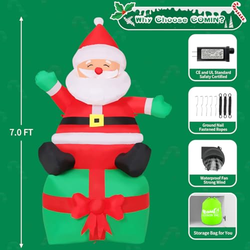 Aufblasbarer Weihnachtsmann mit LED-Beleuchtung – 2,1 m – Bild 6