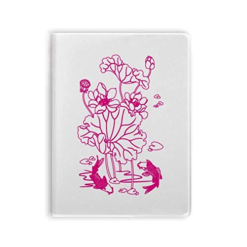 Carnet de notes souple au motif lotus et poisson avec finitions soignées pour professionnels