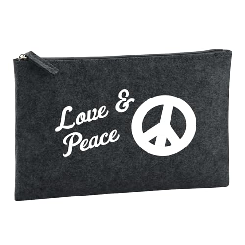Huuraa Borsa da Toilette Amor y Paz Borsa Regalo per cosmetici in feltro Color Carbone da 1 litro Amor y Paz Presente