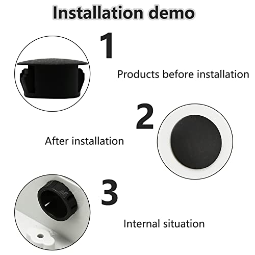 Image of 16mm Black Hole Plugs Plastic Flush Type Hole Plugs Snap in Locking Hole Tube,Tube Fastener Cover,Round Snap in Type Locking Furniture Hole Plugs,Panel Theft-Proof Door Plug(50pcs)