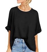 Gekoko Women's T-Shirt Summer Short Sleeve Crew Neck Top Loose Women Casual Loose Tops Elegant Blouse