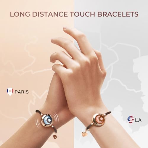 TOTWOO Long Distance Touch Bracelets for Couples, Vibration & Light up for  Love Couples Bracelets