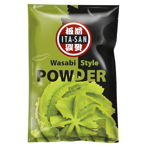 ITA-SAN Wasabipulver, grüner Meerrettich, japanisch, milde Schärfe, authentisch japanisch kochen, ideal für Wasabipaste als Beilage zum Sushi, in Pulverform, vegan, halal, 1 x 1 kg