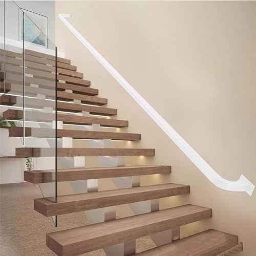 Main courante de rampe d'escalier blanche – Kit complet. Main courante de sécurité pour rampe d'escalier en fer forgé - Barre d'appui extérieure 60 cm 80 cm 100 cm 150 cm 2 m 3 m ( Size : 80cm ) – vue 6