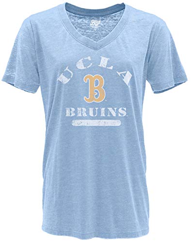 Blue 84 Women's UCLA Bruins V-neck Burnout T Shirt, Ucla Bruins Cornflower Blue, Small