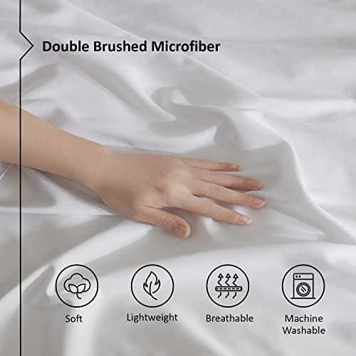 Nestl White Duvet Cover Full Size - Soft Full Size Duvet Cover Set, 3 Piece Double Brushed Full Duvet Covers With Button Closure, 1 Full Duvet Cover 80X90 Inches And 2 Pillow Shams #TOP3