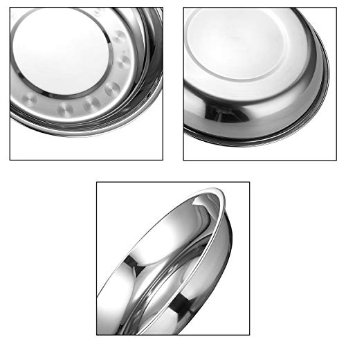 Eslite 6-Piece 18/10 Stainless Steel Round Plates,Dinner Plate Dish,9-Inch #TOP2