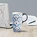 Topadorn Ceramic Travel Mug with Lid and Handle Ceramic Coffee Mug Ceramic Latte Teacup in Color Box 17 Oz, Splash Resistant Lid - To Go Tumbler for Car Cup Holder, Blue