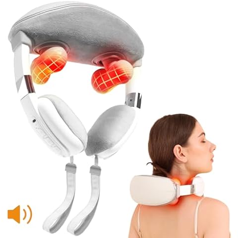 ALIESTFDNO Neck Massager for Neck Pain Relief, 4D Deep Kneading Massagers with 3 Massage Nodes, Cordless Neck and Shoulder Massage with Heat for Neck, Back & Leg, Christmas Gifts for Women,Men Cover